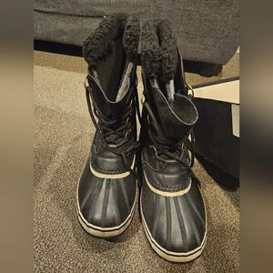 Sorel 1964 Pac Nylon Mens 11.5 Waterproof Black Boots